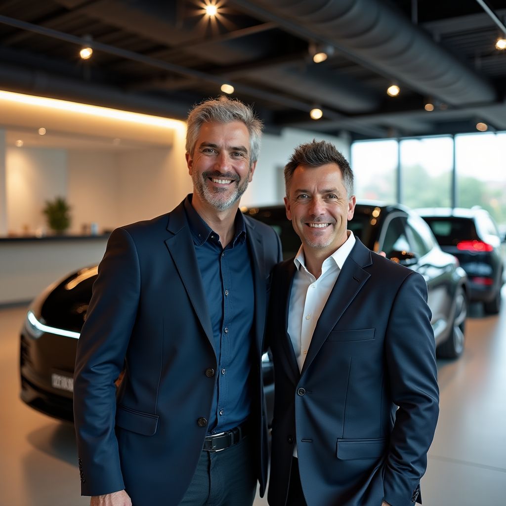 Fundadores de ElectroAutos en showroom inaugural