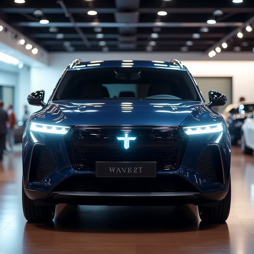 Vista frontal de SUV eléctrico